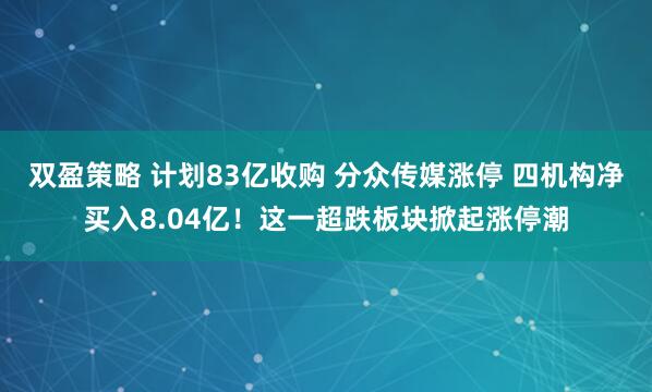 双盈策略 计划83亿收购 分众传媒涨停 四机构净买入8.04亿！这一超跌板块掀起涨停潮
